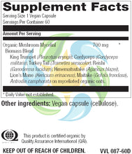 Load image into Gallery viewer, Mushroom Defense Mix Veg Caps - 8 in 1 Blend Made with Organic Mushroom Complex 60 Count