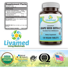Load image into Gallery viewer, Leucoselect® Grape Seed Extract 50 mg Veg Tabs 120 Count