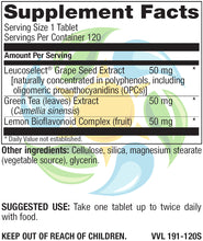 Load image into Gallery viewer, Leucoselect® Grape Seed Extract 50 mg Veg Tabs 120 Count