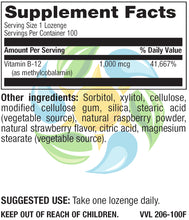 Load image into Gallery viewer, Methyl B12 1,000 mcg Veg Lozenge - Natural Berry Flavor 100 Count
