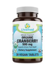 Load image into Gallery viewer, Livamed - Organic Cranberry 500 mg Veg Tabs  30 Count - Livamed Vitamins
