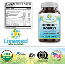 Load image into Gallery viewer, HI Potency B-Stress Veg Tabs 180 Count