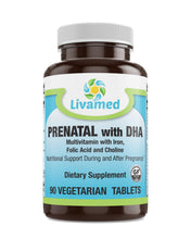 Load image into Gallery viewer, Livamed - Prenatal with DHA Veg Tabs 90 Count - Livamed Vitamins