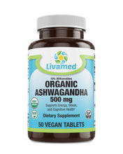 Load image into Gallery viewer, Livamed - Organic Ashwagandha 500 mg Tab 50 Count - Livamed Vitamins