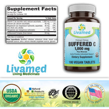 Load image into Gallery viewer, Buffered C 1,000 mg Veg Tabs Prolonged Release 100 Count