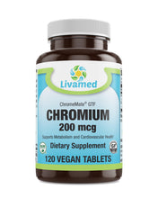 Load image into Gallery viewer, Livamed - Chromium Picolinate 200 mcg (ChromeMate® GTF) Veg Tabs 120 Count XXX - Livamed Vitamins