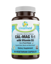 Load image into Gallery viewer, Livamed - Cal-Mag 1:1 with Vitamin D3 Veg Caps  90 Count - Livamed Vitamins