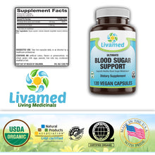Load image into Gallery viewer, Ultimate Blood Sugar Support Veg Caps 120 Count
