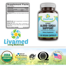 Load image into Gallery viewer, Ultimate Blood Sugar Support Veg Caps 120 Count