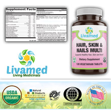 Load image into Gallery viewer, Hair, Skin &amp; Nails Multivitamin with Trace Minerals Veg Tabs
