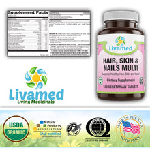 Load image into Gallery viewer, Hair, Skin & Nails Multivitamin with Trace Minerals Veg Tabs