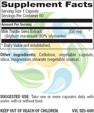 Load image into Gallery viewer, Milk Thistle 350 mg Veg Caps 60 Count