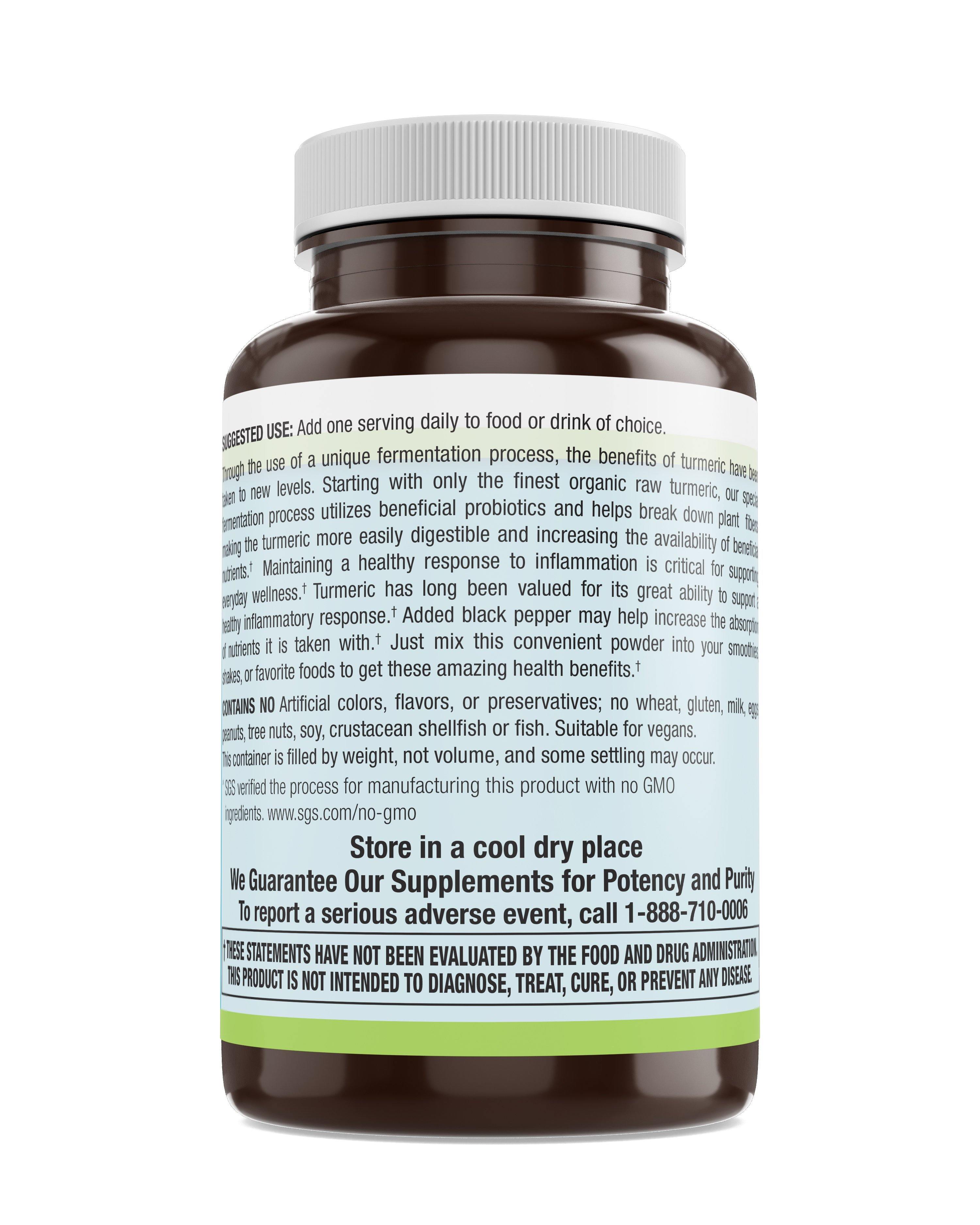Livamed - Fermented Organic Turmeric Booster Powder with Black Pepper  1.6 oz Count - Livamed Vitamins