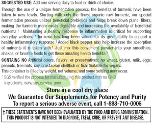Fermented Organic Turmeric Booster Powder with Black Pepper  1.6 oz Count