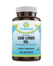 Load image into Gallery viewer, Livamed - Cod Liver Oil Softgels 250 Count - Livamed Vitamins
