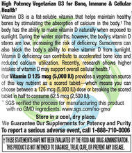 Load image into Gallery viewer, Vitamin D3 5,000 IU Veg Tabs  120 Count
