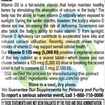 Vitamin D3 5,000 IU Veg Tabs  120 Count