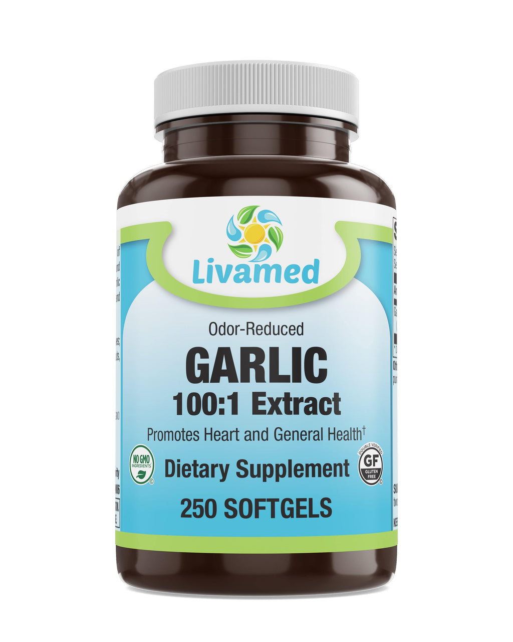 Livamed - Garlic 500 mg 100:1 Extract Odor-Reduced Softgels 250 Count - Livamed Vitamins