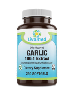 Livamed - Garlic 500 mg 100:1 Extract Odor-Reduced Softgels 250 Count - Livamed Vitamins