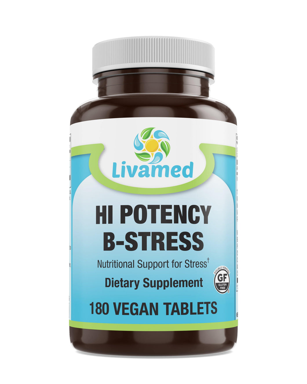 Livamed - HI Potency B-Stress Veg Tabs 180 Count - Livamed Vitamins