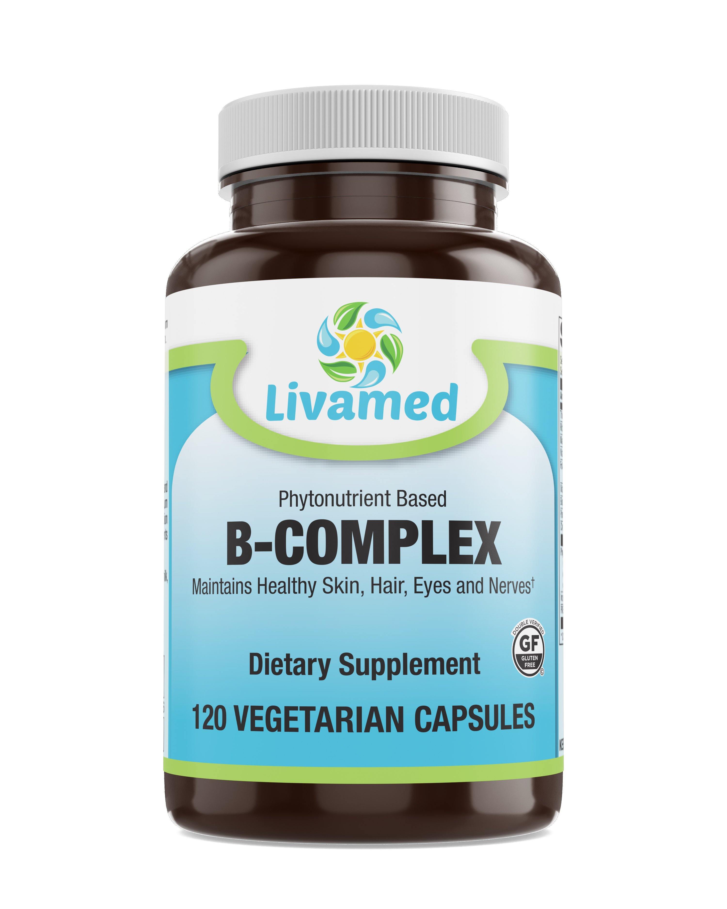 Livamed - Phytonutrient Based B-Complex Veg Caps  120 Count - Livamed Vitamins