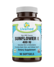 Load image into Gallery viewer, Livamed - Non-GMO Sunflower E 400 IU Softgels 90 Count - Livamed Vitamins
