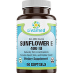 Livamed - Non-GMO Sunflower E 400 IU Softgels 90 Count - Livamed Vitamins