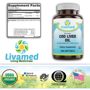 Cod Liver Oil Softgels 250 Count