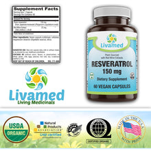 Load image into Gallery viewer, Resveratrol 150 mg Veg Caps   60 Count
