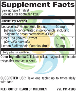 Leucoselect® Grape Seed Extract 50 mg Veg Tabs 120 Count
