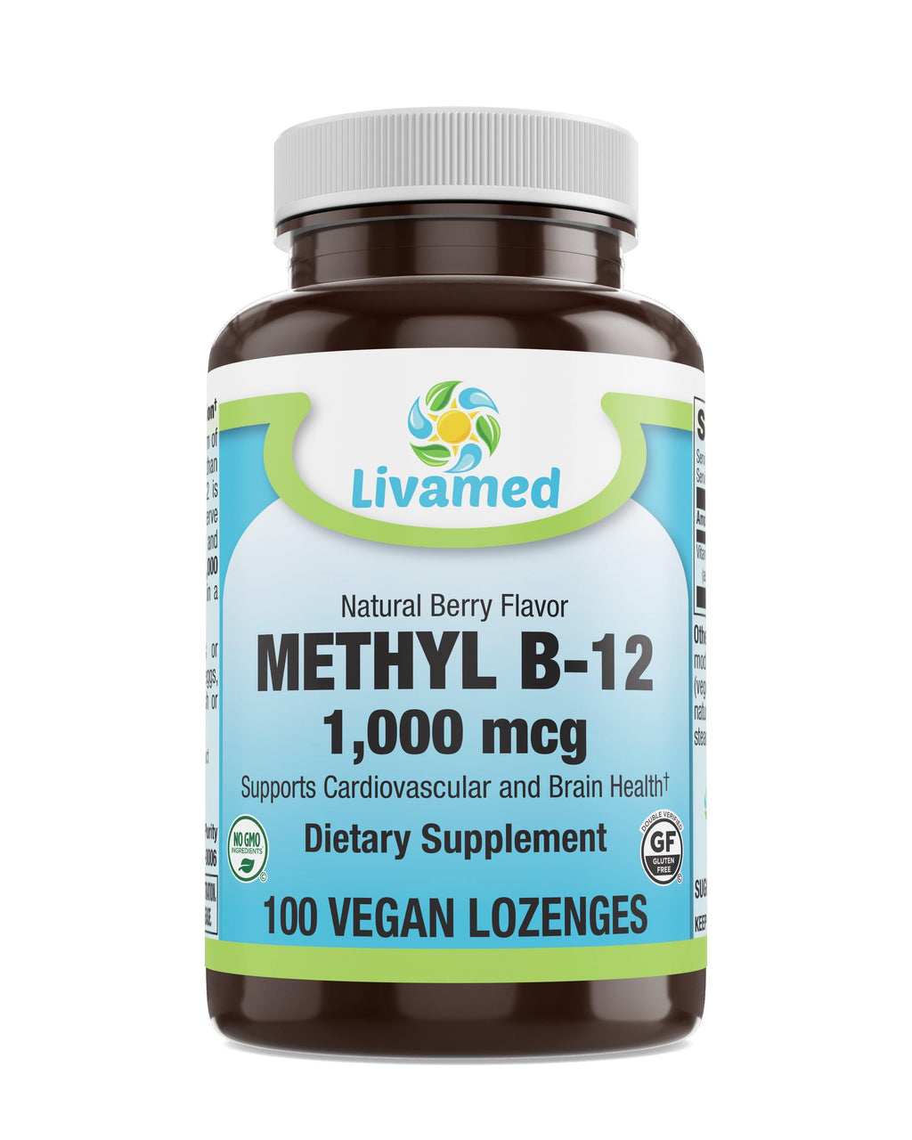 Livamed - Methyl B12 1,000 mcg Veg Lozenge - Natural Berry Flavor 100 Count - Livamed Vitamins