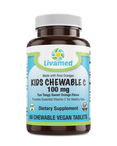 Livamed - Kids Chewable C 100 mg Veg Tabs 60 Count - Livamed Vitamins