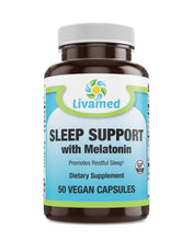 Load image into Gallery viewer, Livamed - Sleep Support with Melatonin Veg Caps 50 Count - Livamed Vitamins
