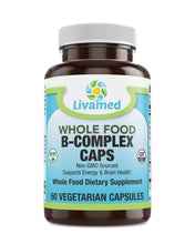 Load image into Gallery viewer, Livamed - B-Complex Veg Caps - Whole Food Essentials   60 Count - Livamed Vitamins
