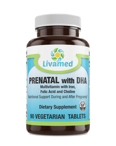 Livamed - Prenatal with DHA Veg Tabs 90 Count - Livamed Vitamins