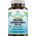 Livamed - Organic Ashwagandha 500 mg Tab   50 Count - Livamed Vitamins