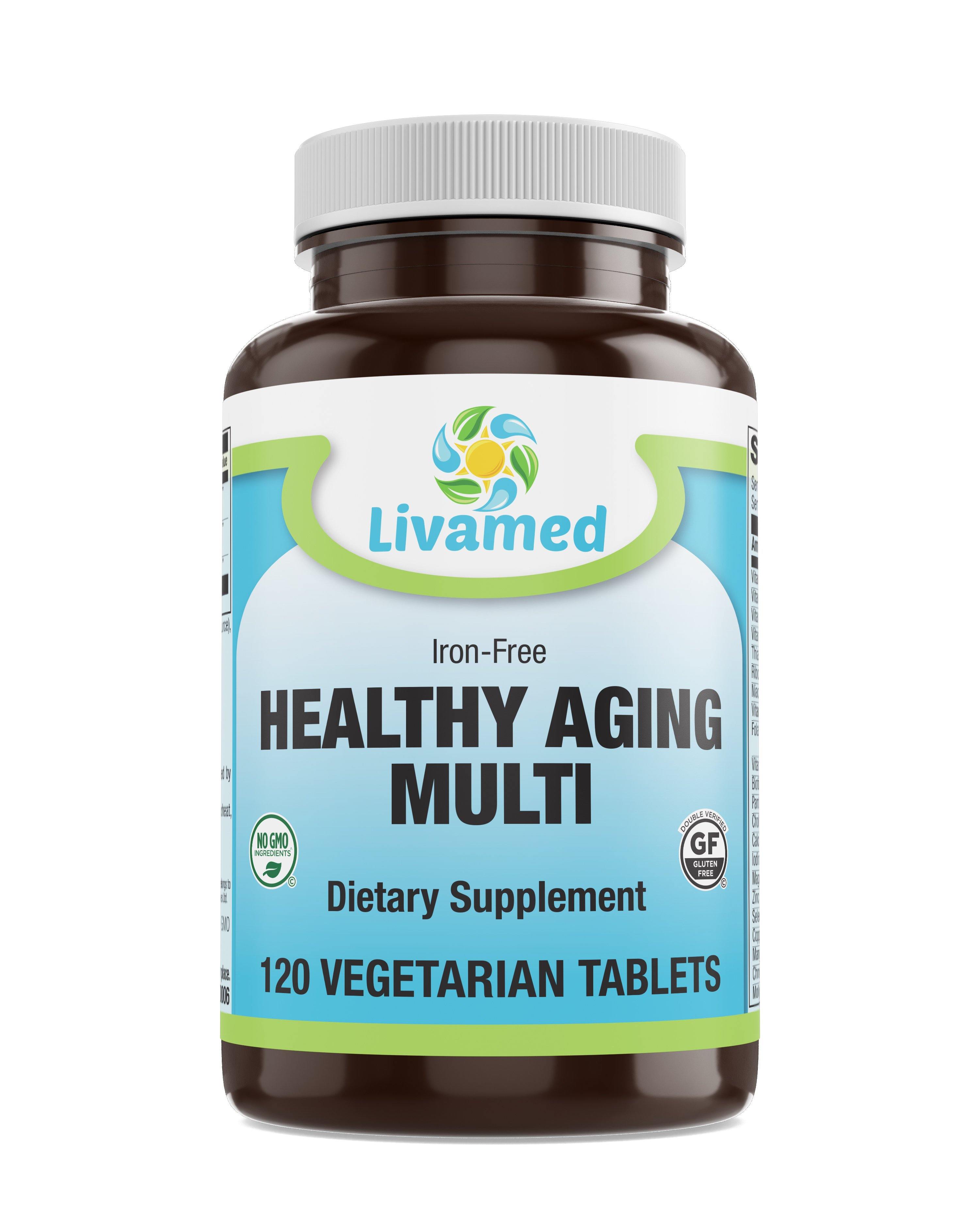 Livamed - Healthy Aging Multi Iron Free Veg Tabs 120 Count - Livamed Vitamins