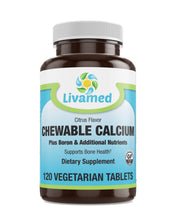 Load image into Gallery viewer, Livamed - Chewable Calcium Veg Tabs - Natural Citrus Flavor 120 Count - Livamed Vitamins
