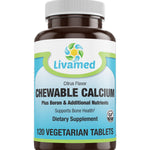 Livamed - Chewable Calcium Veg Tabs - Natural Citrus Flavor 120 Count - Livamed Vitamins