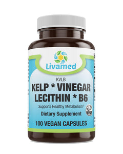 Livamed - Kelp Vinegar Lecithin B6 (KLVB) Veg Cap 100 Count - Livamed Vitamins