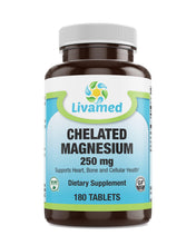 Load image into Gallery viewer, Livamed - Chelated Magnesium 250 mg Tabs 180 Count - Livamed Vitamins
