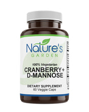 Load image into Gallery viewer, Cranberry + D-Mannose Supplement Plus Vitamin C - 60 Veggie Caps
