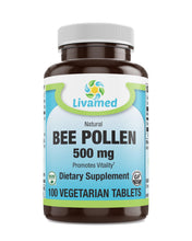 Load image into Gallery viewer, Livamed - Natural Bee Pollen 500 mg Veg Tabs 100 Count - Livamed Vitamins

