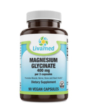 Load image into Gallery viewer, Livamed - Magnesium Glycinate 400 mg Veg Caps - Livamed Vitamins
