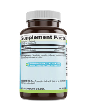 Livamed - Magnesium Glycinate 400 mg Veg Caps - Livamed Vitamins