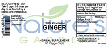 Load image into Gallery viewer, Ginger - 90 Veggie Caps with 1000mg Organic Ginger Root
