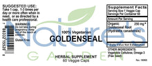 Load image into Gallery viewer, Goldenseal - 60 Veggie Caps with 250mg Organic Goldenseal Root
