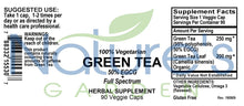 Load image into Gallery viewer, Green Tea - 90 Veggie Caps with 450mg Organic Full Spectrum and Pure Green Tea Extract
