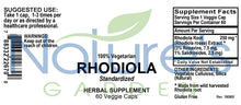 Load image into Gallery viewer, Rhodiola Powder Capsules (3% Rosavins, 1% Salidrosides) 60 VegCap
