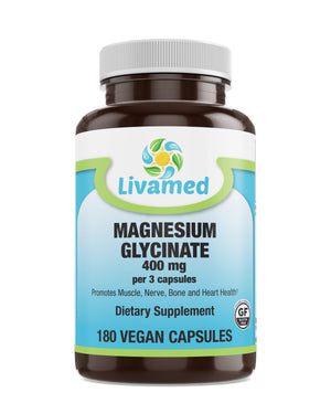 Livamed - Magnesium Glycinate 400 mg Veg Caps - Livamed Vitamins